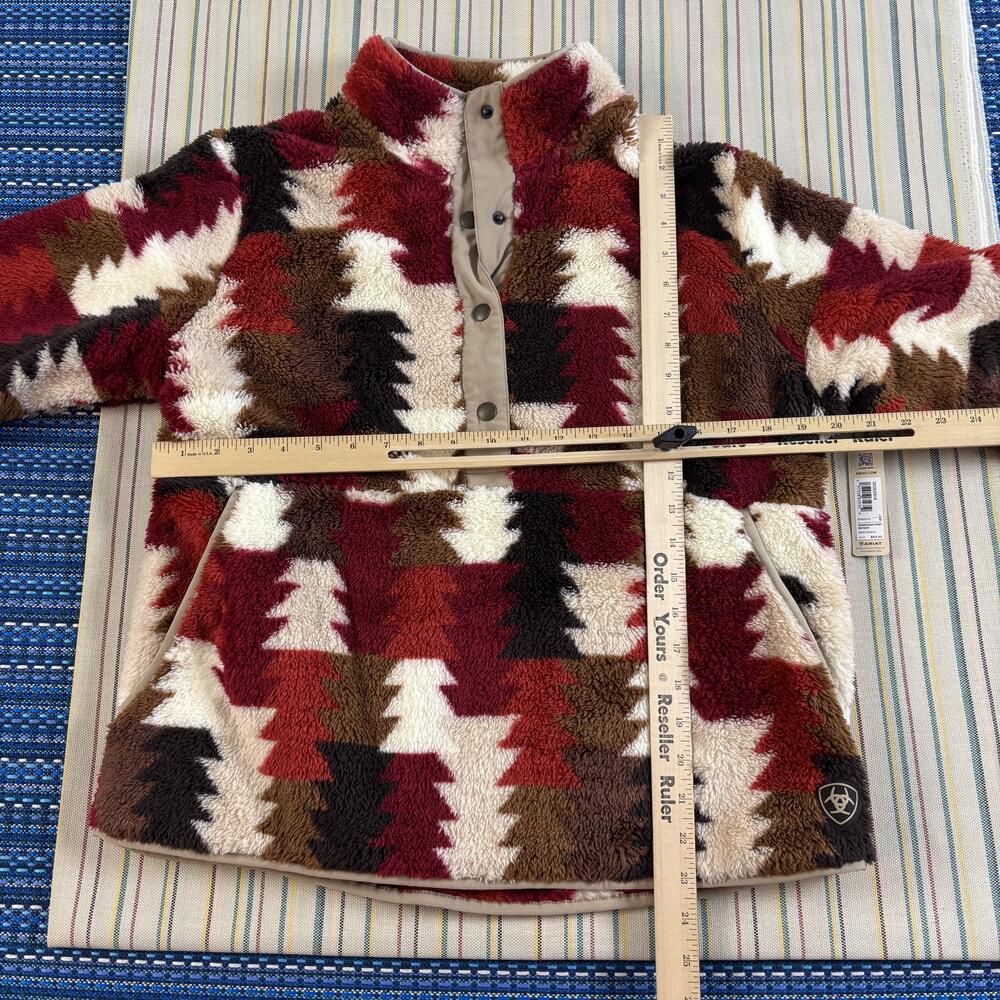 Ariat Sweatshirt Womens Large Multicolor Berber Snap Front Southwestern Fleece - Picture 5 of 11